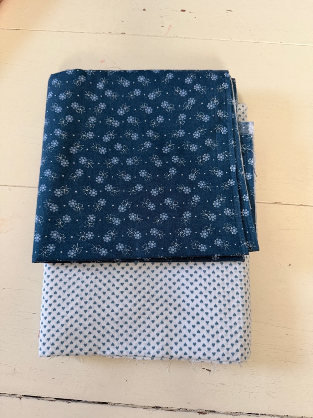 Blue fabric yardage